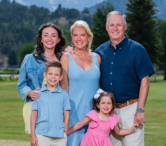 Brad Bailey with his wife and children